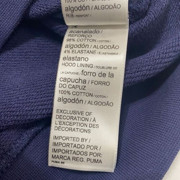 Puma x Noah Mens Quarter-Zip Navy Red French Terry Hoodie size Small New - Picture 9 of 11